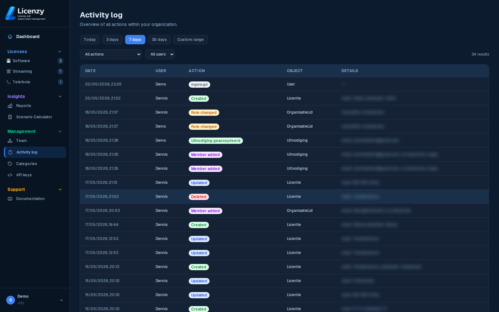Audit log dark mode