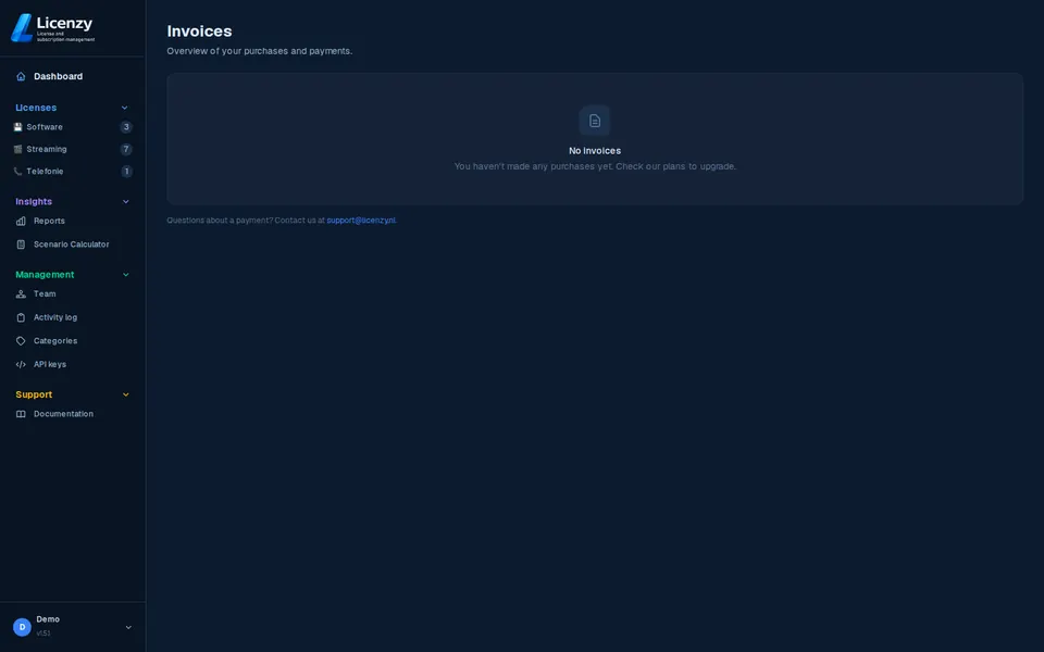 Invoices dark mode