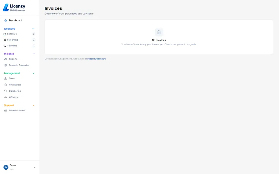 Invoices light mode