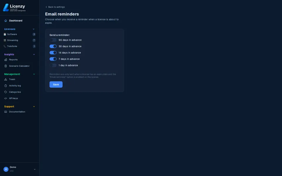 Renewal reminders dark mode