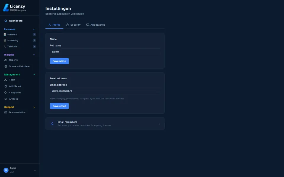 Settings dark mode