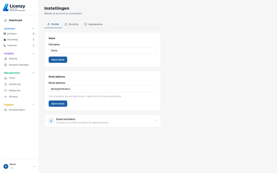 Settings light mode