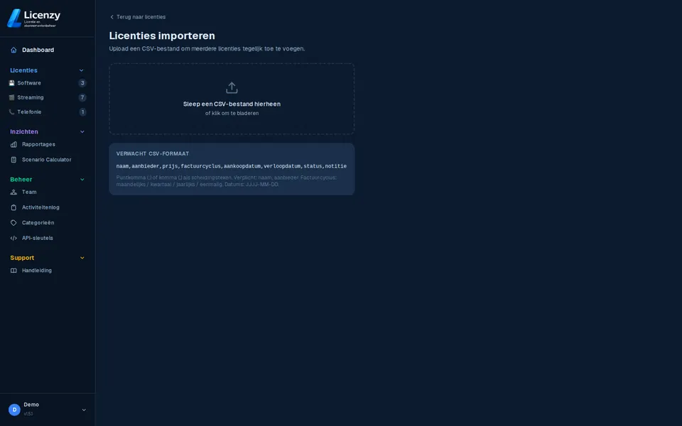CSV import dark mode