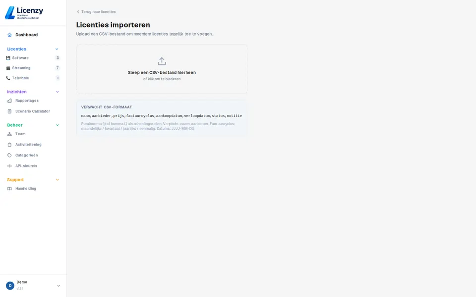 CSV import light mode