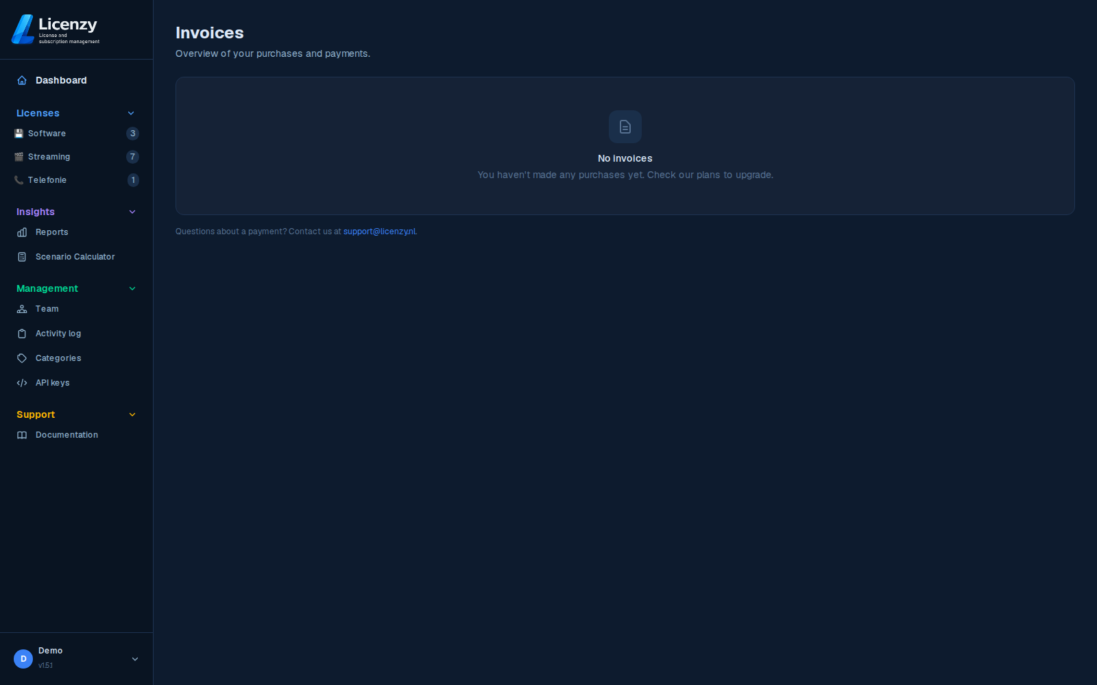Invoices dark mode