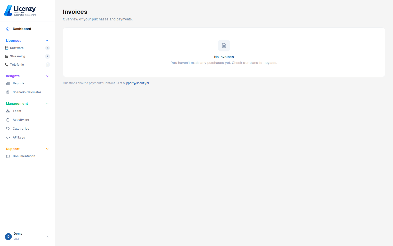 Invoices light mode