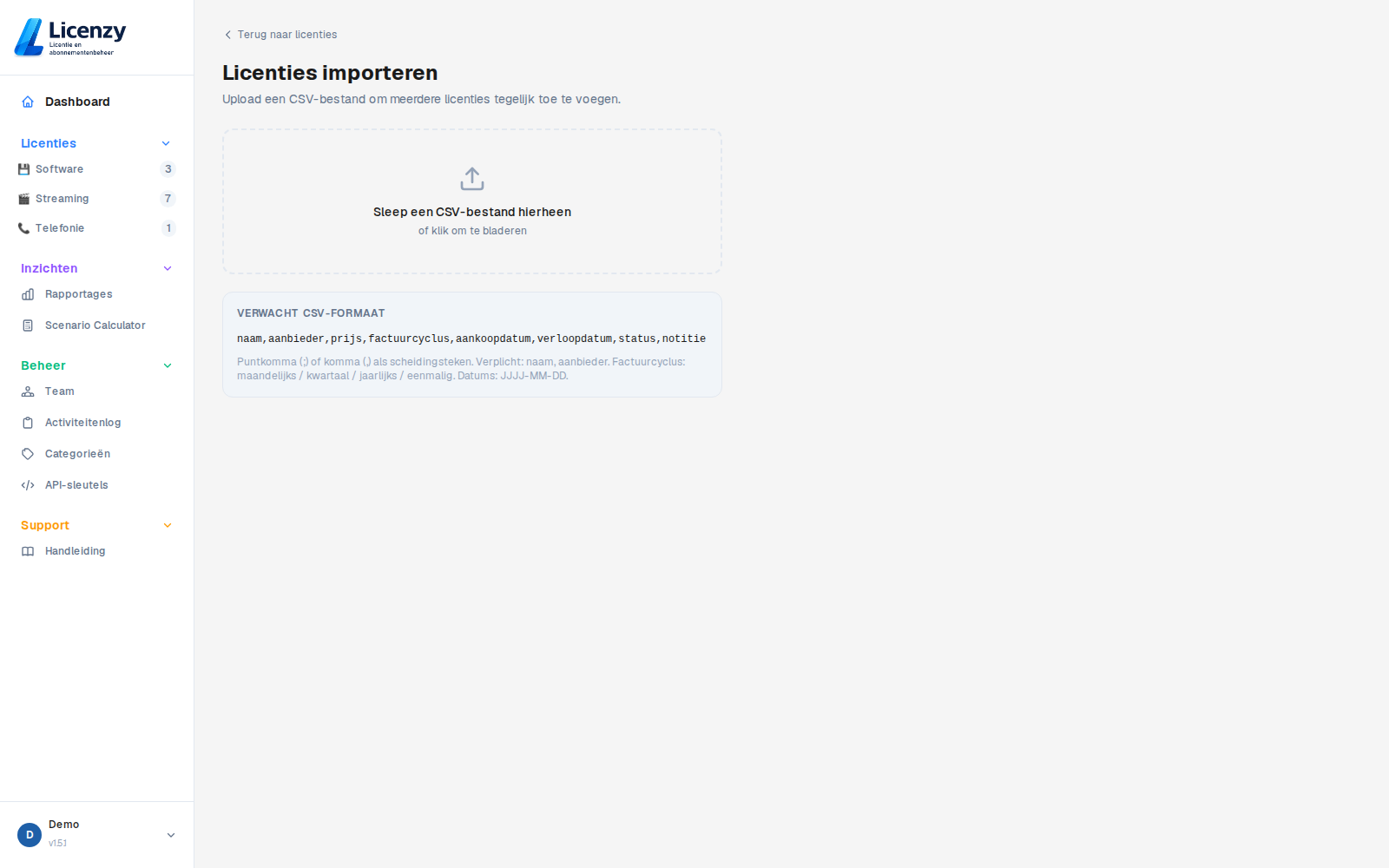 CSV import light mode