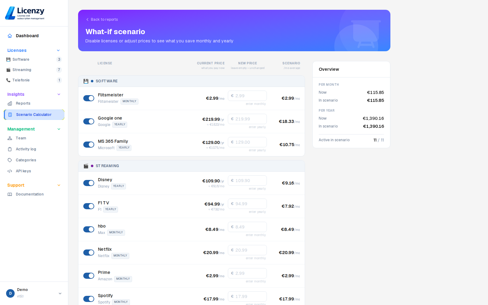 Scenario builder light mode